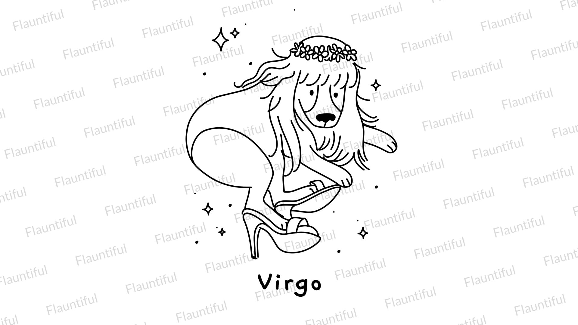 Virgo Dog Zodiac Sign Instant Digital Download Transparent Etsy