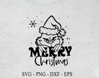 Merry Grinchmas SVG PNG: Christmas Cut Files (Digital Download)