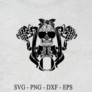 Motorcycle Skull SVG: Skeleton Rider Clipart (Digital)