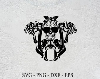 Motorcycle Skull SVG: Skeleton Rider Clipart (Digital)