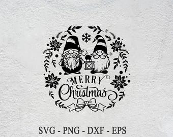 Gnomo Feliz Navidad SVG: Archivos vectoriales de Navidad (Descarga digital)