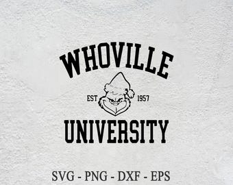 Grinch Whoville University Design: SVG, PNG, PDF Files (Digital Download)