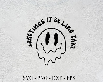 Geschmolzenes Smiley Gesicht SVG: Lustiges tropfendes Lächeln Design (Digitaler Download)