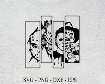 Halloween Horror Movie Characters SVG: Cricut Cut Files (Digital Download)