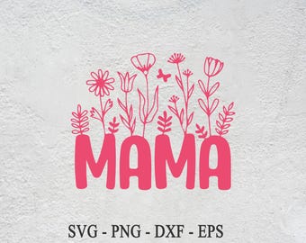 Floral Mama PNG: Design de camiseta preppy para o Dia das Mães (Download Digital)