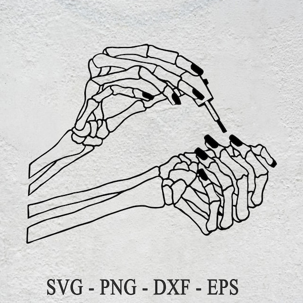 Skeleton Nail Art PNG, Halloween Design (Digital Download)