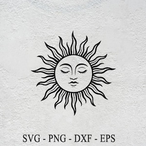 Boho Sun SVG-paket: Solskensdesigner, solstrålar Clipart (digital nedladdning)