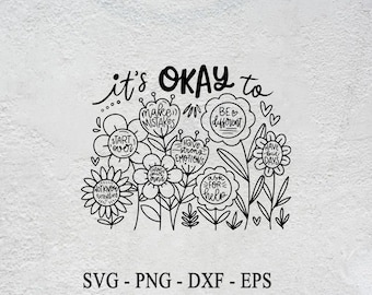 Boho Floral Kindness SVG: Motivational Affirmations, T-Shirt Design (Digital Download