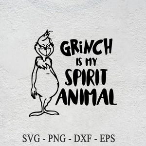 Grich jest moim zwierzęciem duchowym PNG, Boże Narodzenie png, GrichPng, Retro Boże Narodzenie png, Holiday Sprit png, Modny projekt Grich Png