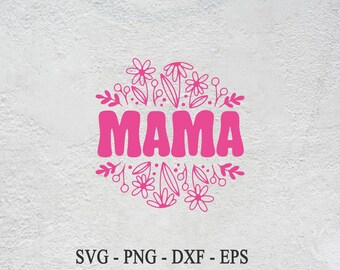 Floral Mama PNG: Design de camiseta estilo preppy (Download digital)