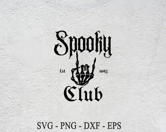 Spooky Babes Club SVG: Halloweenowa ręka szkieletu (pobranie cyfrowe)
