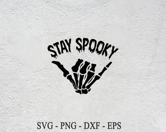 Bleib Gruselige Skelett Hand SVG - Halloween Cricut Datei (Digitaler Download)