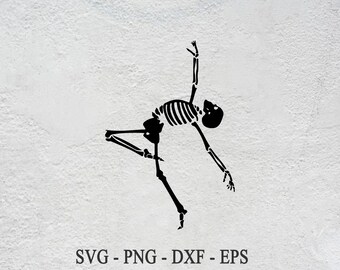 Esqueleto bailando SVG: Clipart de baile de Halloween (Descarga digital)