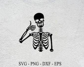 Mano de esqueleto PNG, clipart de Halloween, calcomanía DIY (descarga digital)
