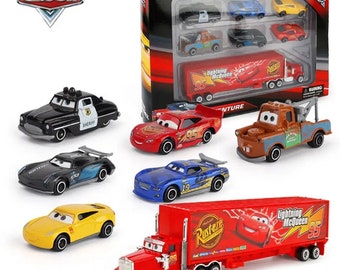Set Disney Pixar Car 3 Lightning Mcqueen Uncle Truck Jackson Storm 1:55 Diecast Metal Car Model Toys Kids Boy Xmas Gift