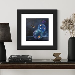 Giclee Print of &quot;Made of Stardust&quot; Bat and Bubbles Art