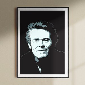 Willem Dafoe Print, Celebrity Print, Abstract, Line art, Digital Print, Digital Download