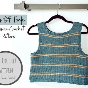 Tunisian Crochet Pattern | Tunisian Crochet Crop Top | Day Off Tank Crochet Pattern