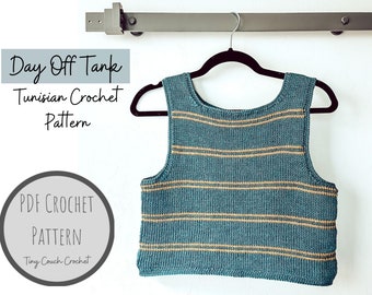 Tunisian Crochet Pattern | Tunisian Crochet Crop Top | Day Off Tank Crochet Pattern