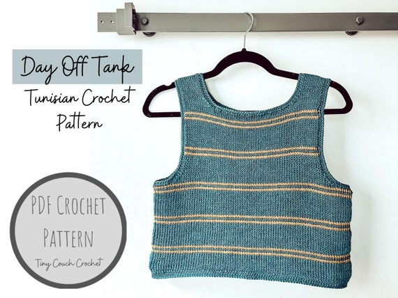 Tunisian Crochet Pattern | Tunisian Crochet Crop Top | Day Off Tank Crochet Pattern