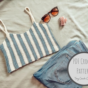 Tank Top Crochet Pattern | Bralette Crochet Pattern PDF | Sierra Crop Top Bralette