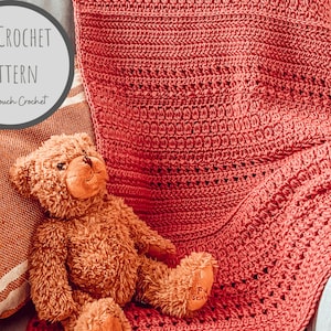 Virkmönster för babyfilt | Cassidy Sampler Babyfilt | Stitch Sampler Virkmönster PDF
