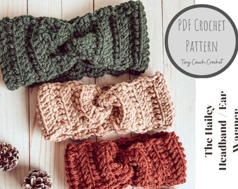 Twisted Ear Warmer Crochet Pattern - The Hailey Headband | Ear Warmer
