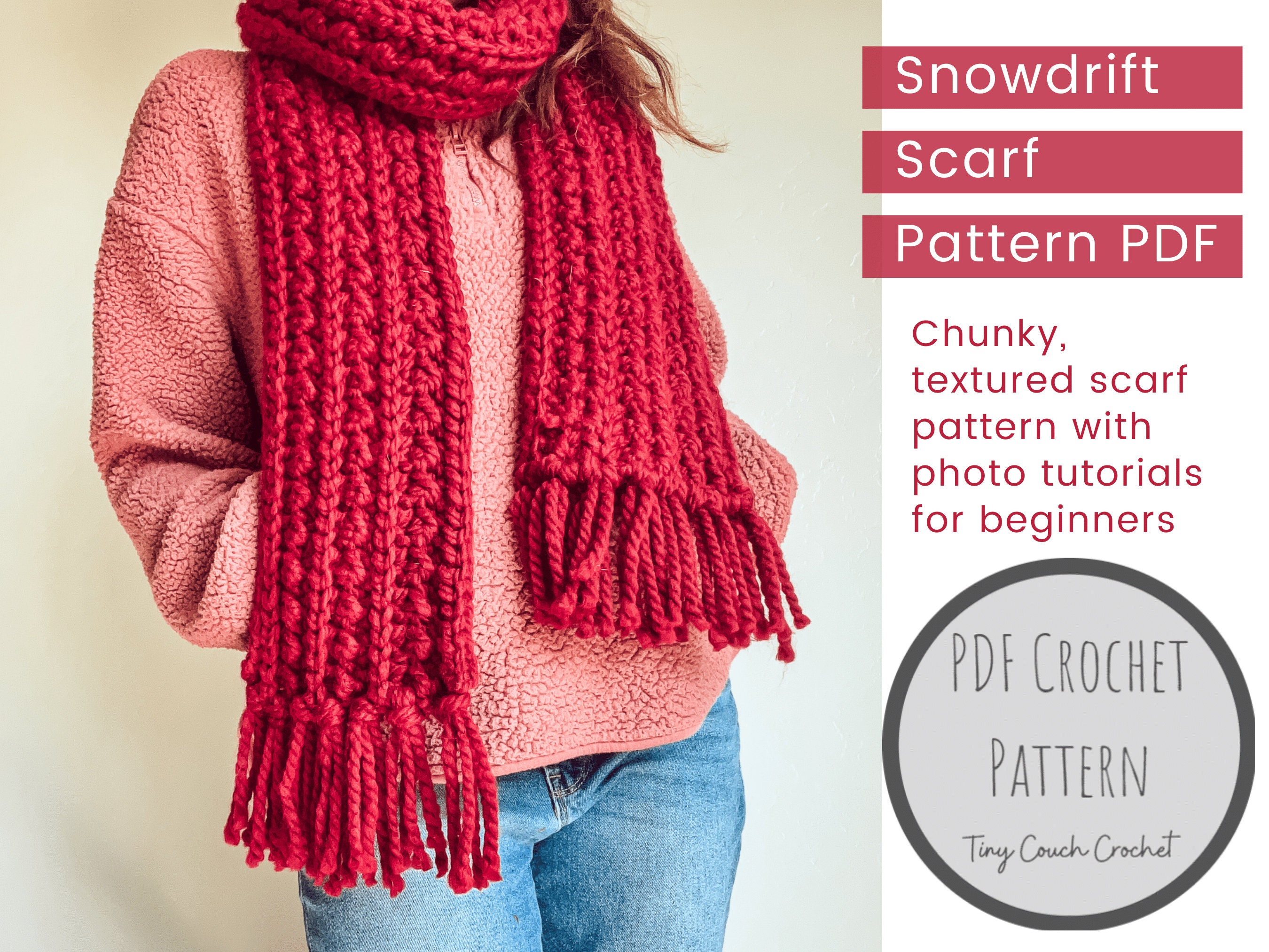 Chenille Scarf Knitting Pattern, Velvet Scarf Pattern, Chunky Velvet  Pattern, Chunky Chenille Pattern, Beginner Friendly Knit Pattern 