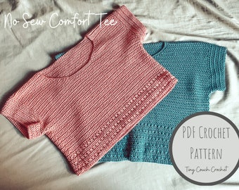 Tee Shirt Crochet Pattern | Crochet Top Pattern PDF | New Sew Comfort Tee