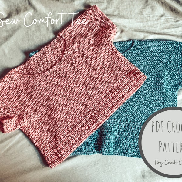 Tee Shirt Crochet Pattern | Crochet Top Pattern PDF | New Sew Comfort Tee