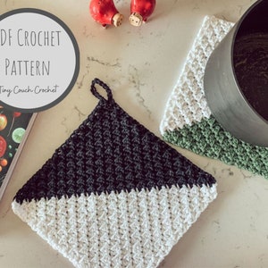 Modern Crochet Potholder Pattern, Hot Pad crochet pattern, Trivet crochet pattern