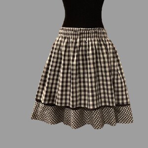 Skirt, Vintage 1950&#39;s Skirt, Checkered Skirt, Black and White Skirt, Swing Skirt, A-Line Skirt, Women&#39;s Clothing