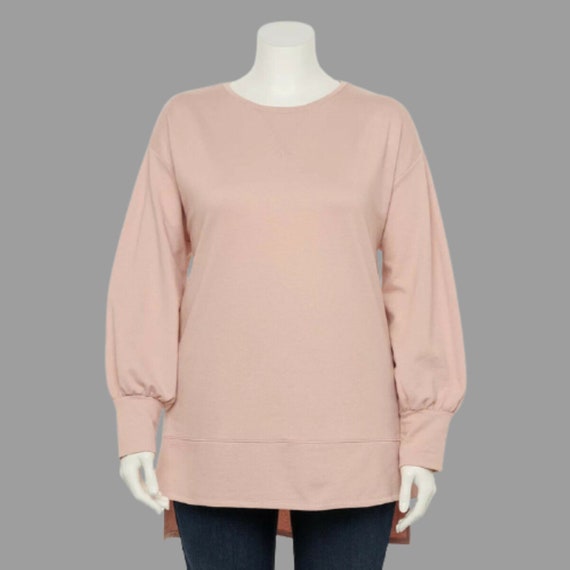 Women's Plus Size Sweaters, Muted Plush Pink Swea… - image 1