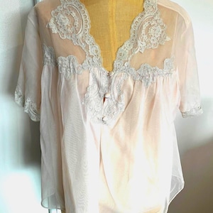 Pink Nylon Bed Jacket 1960s