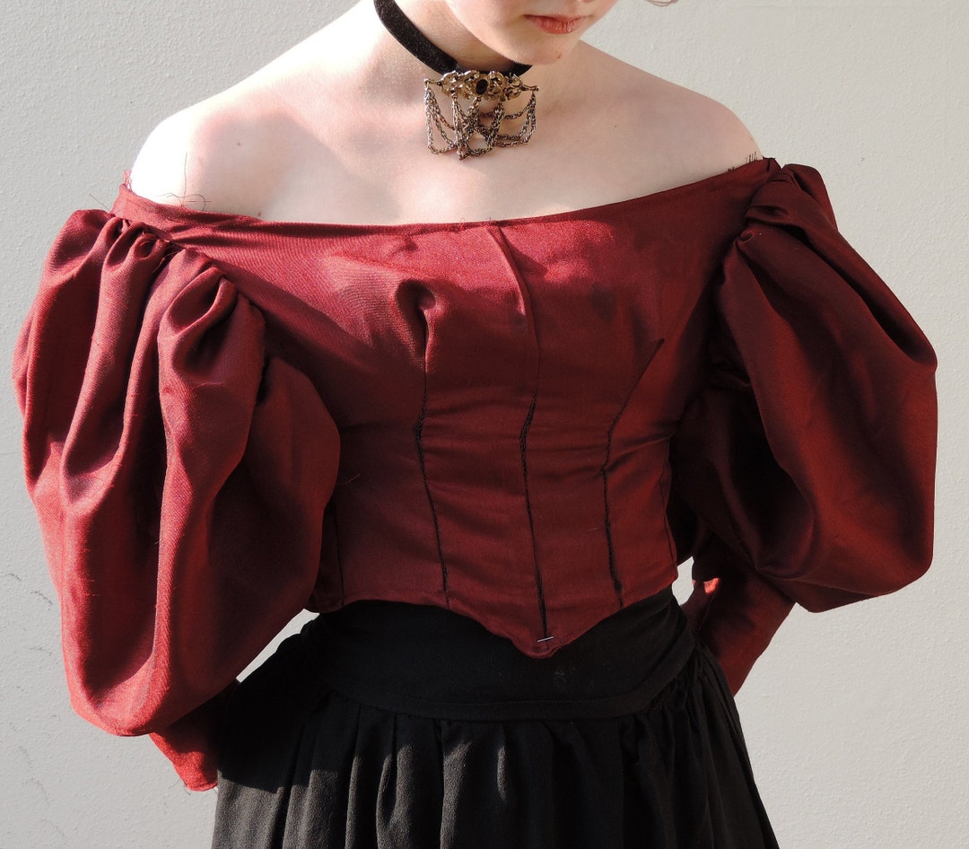 1830s Puff Sleeve Bodice Sustainable Historical Dress Daywear Handmade
