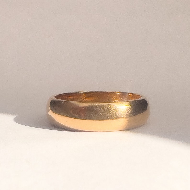 Antique Victorian Era Classic Gold Band 18K Yellow Gold Inscribed 1891 Wedding Band Wedding Ring Stacking Ring Size 5 US image 4