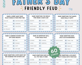Father’s Day Friendly Feud Game Printable | Family Feud Party Game | Dad Party Printable Activity | Trivia Night Group Game