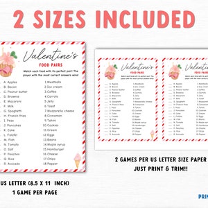 Valentines Day Food Pairs Printable Game, Printable Valentines Day ...