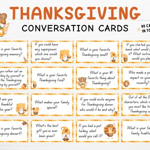 90 Thanksgiving Conversation Cards Family Friendly - Etsy