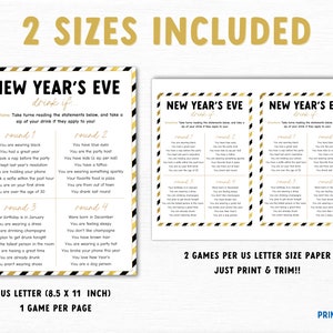 New Years Eve Drink If Game, Holiday Game Printable, New Years Eve ...
