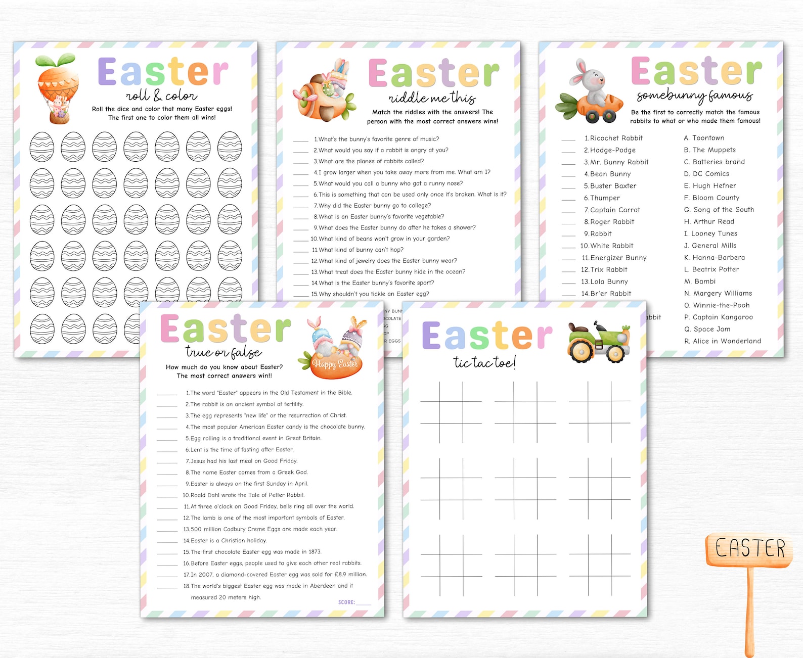 15 Easter Games Bundle Printable, Easter Party Game Printable ...