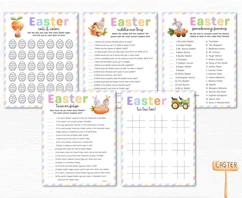 15 Easter Games Bundle Printable, Easter Party Game Printable ...