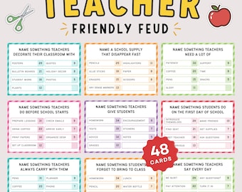 Teacher Friendly Feud Game | Teacher Party Game | School Staff Appreciation Activity | Teacher Game, School Game, Teacher Retirement Party