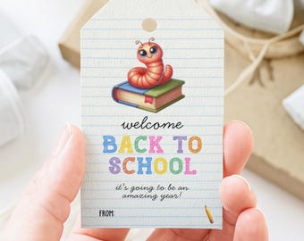 Welcome Back to School Gift Tag, Happy first day of School tags, Printable First Day of School Favor Tags, Back to School Gift Tag