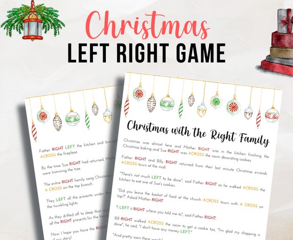 Left Right Game Gift Exchange Game Christmas Party Game - Etsy