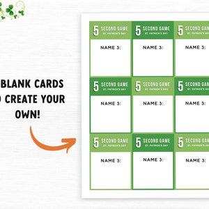 St. Patricks Day 5 Second Game Printable, Party Game, Printable St ...