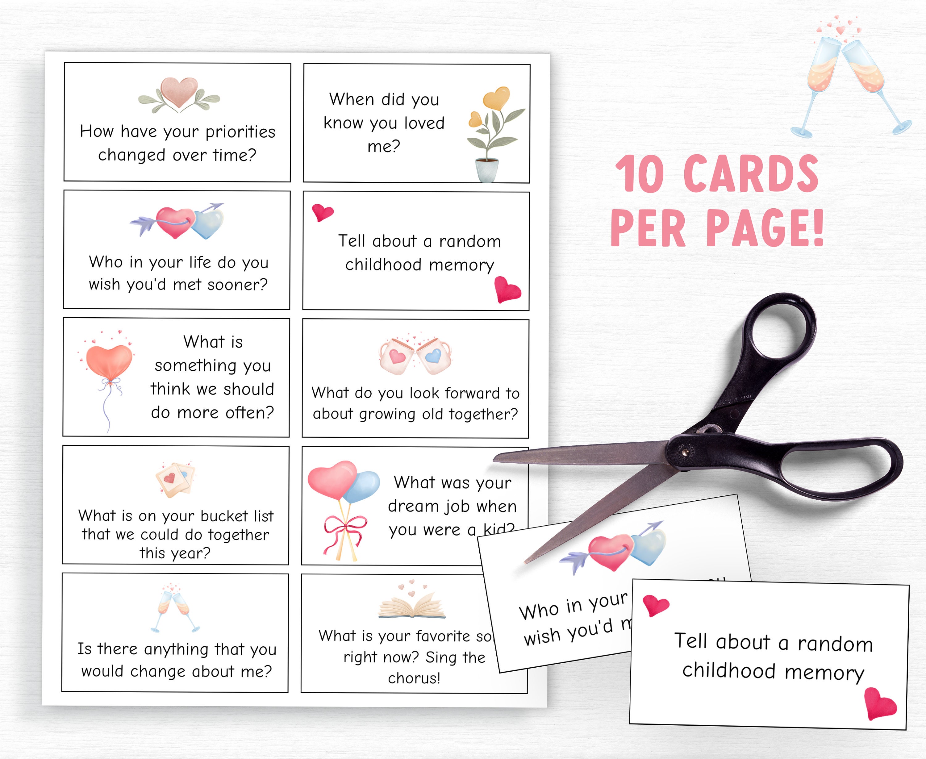 100 Conversation Starters Cards for Couples Couples Question Etsy