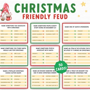 Christmas Friendly Feud Game , Christmas Party Game Printable, Family Feud Quiz, Family Game, Holiday Game, Printable Christmas