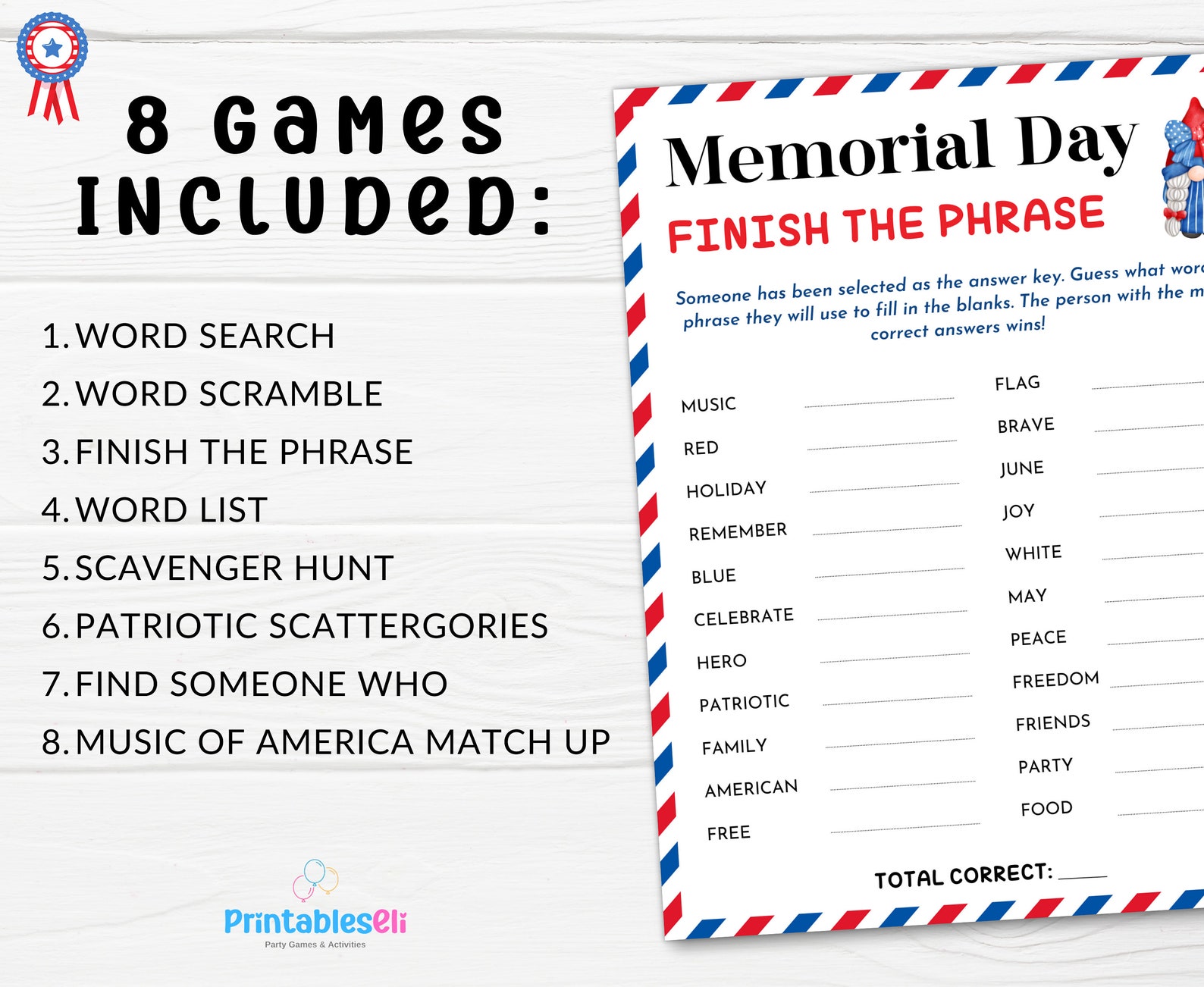 Printable Memorial Day Games Bundle Memorial Day Games for Etsy