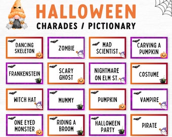 Halloween Charades, Family Party Game Halloween, Printable Halloween Games, Printable Games Halloween, Halloween Printable